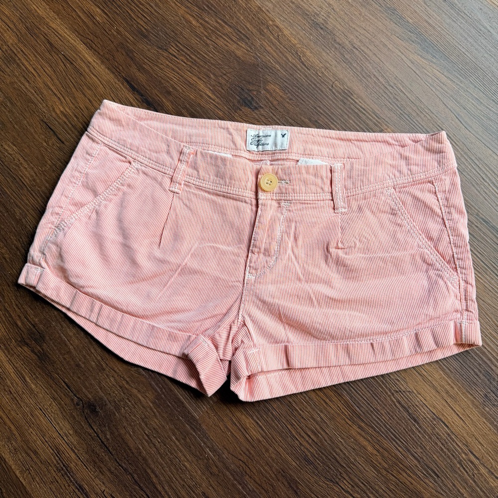 American Eagle Outfitters Coral Pinstripe Shorts